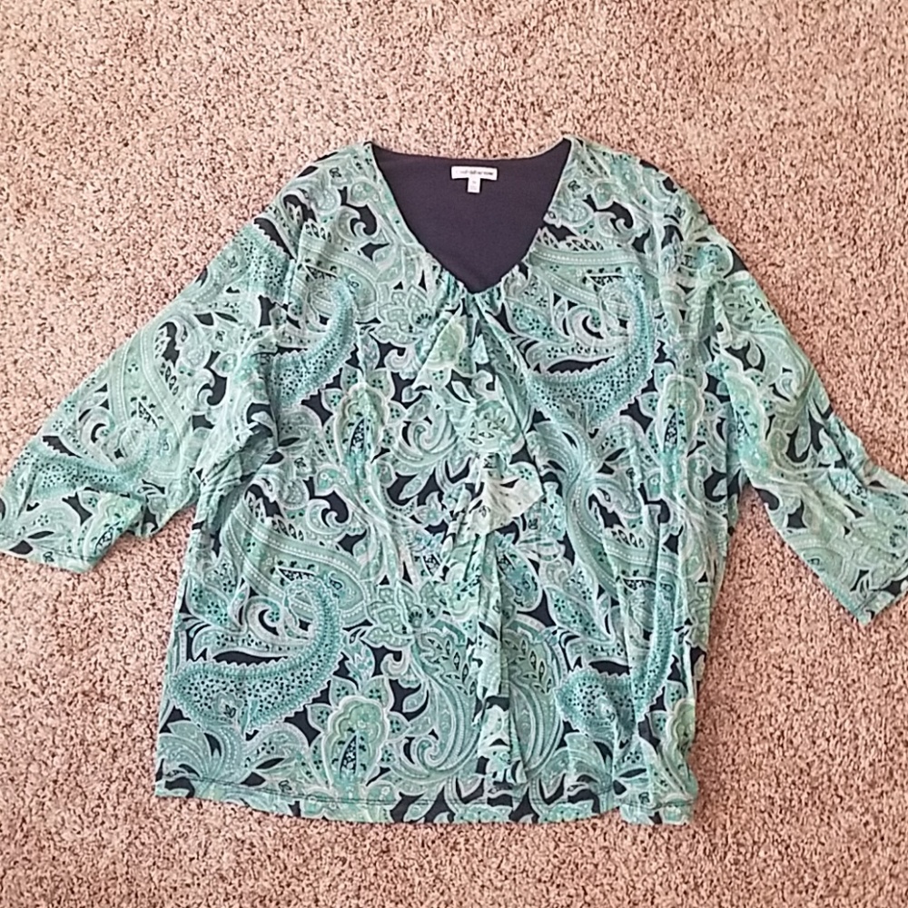 Croft & Barrow cute ruffle 3X top (runs small)